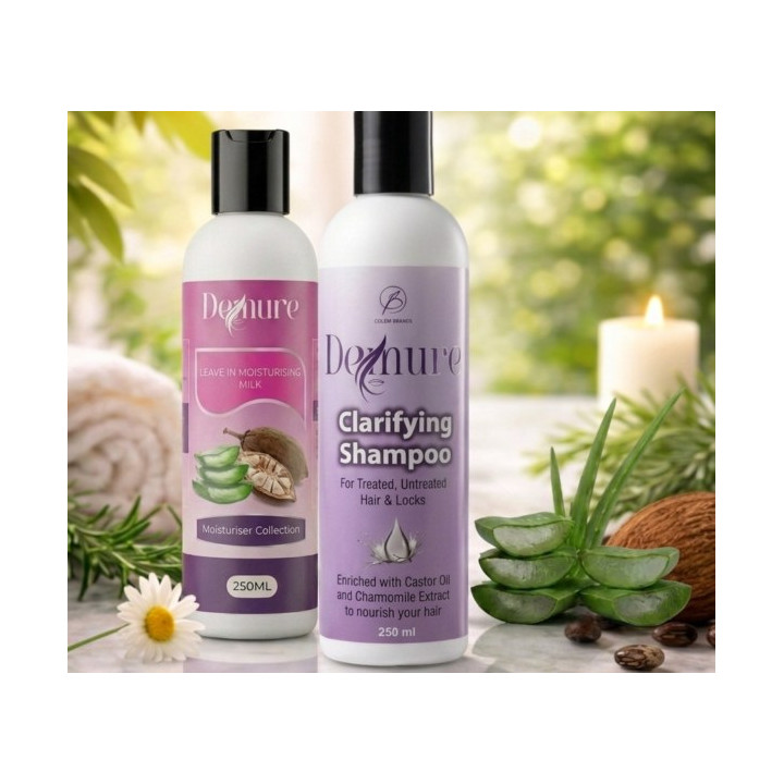 Clarifying shampoo and leave-in moisturizing milk