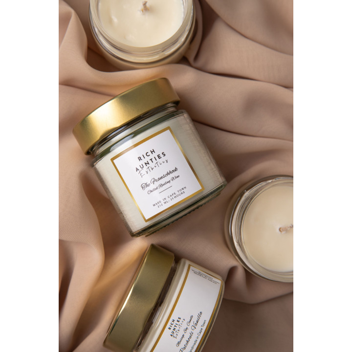 Rich Aunties Esthetics - The Franschhoek Scented Soy Candle - Riesling Wine Inspired 212ml