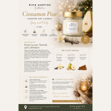 Rich Aunties Esthetics - Cinnamon Pear Scented Soy Candle 212ml