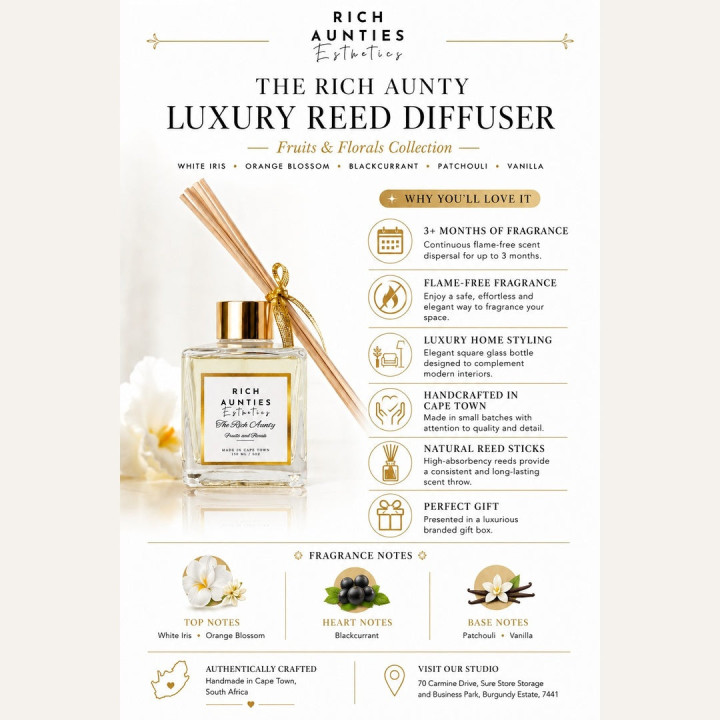 Rich Aunties Esthetics - The Rich Aunty Luxury Reed Diffuser Fruits & Florals 150ml