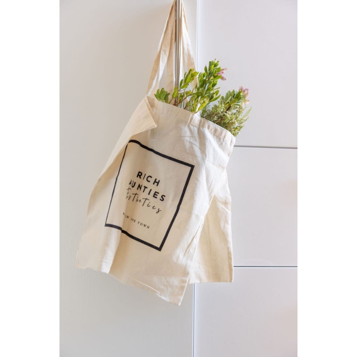 Rich Aunties Esthetics | Luxury Cotton Shopper Bag – Reusable Eco Tote
