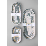 Rich Aunties Esthetics - Trinket Tray Green Marble Gold Leaf Small