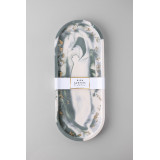 Rich Aunties Esthetics - Trinket Tray Green Marble Gold Leaf Large