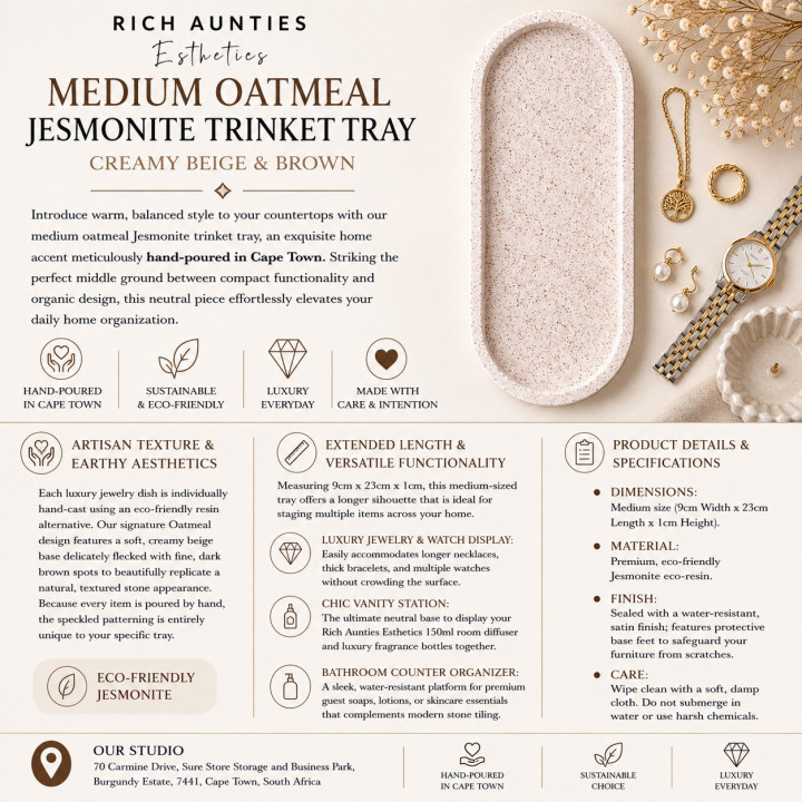 Rich Aunties Esthetics - Trinket Tray Oatmeal Medium - Creamy Beige