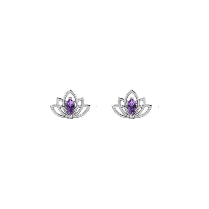 Lotus Studs With Marquise