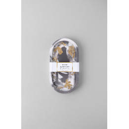 Rich Aunties Esthetics - Trinket Tray Grey Marble Gold Leaf Small