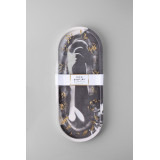 Rich Aunties Esthetics - Trinket Tray Grey Marble Gold Leaf Large