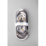 Rich Aunties Esthetics - Trinket Tray Grey Marble Gold Leaf Large