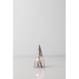 Rich Aunties Esthetics - Cone Ring Holder Grey Marble Gold Leaf