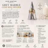 Rich Aunties Esthetics - Cone Ring Holder Grey Marble Gold Leaf
