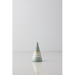 Rich Aunties Esthetics - Cone Ring Holder Green Marble Gold Leaf