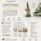Rich Aunties Esthetics - Cone Ring Holder Green Marble Gold Leaf