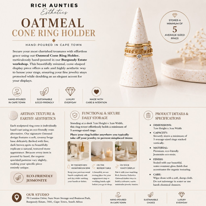 Rich Aunties Esthetics Cone Ring Holder Oatmeal - Creamy Beige