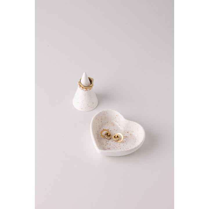 Rich Aunties Esthetics - Mini Heart Trinket Tray Oatmeal - Creamy Beige