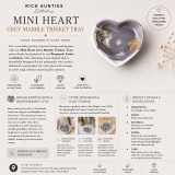 Rich Aunties Esthetics - Mini Heart Trinket Tray Grey Marble Gold Leaf