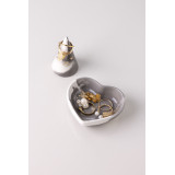Rich Aunties Esthetics - Mini Heart Trinket Tray Grey Marble Gold Leaf