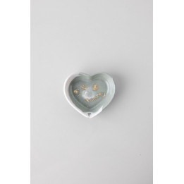Rich Aunties Esthetics - Mini Heart Trinket Tray Green Marble Gold Leaf