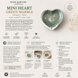 Rich Aunties Esthetics - Mini Heart Trinket Tray Green Marble Gold Leaf