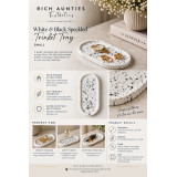 Rich Aunties Esthetics - Trinket Tray White and Black Speckled Small