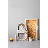Rich Aunties Esthetics - Trinket Tray Gift Set Grey Marble Gold Leaf Small