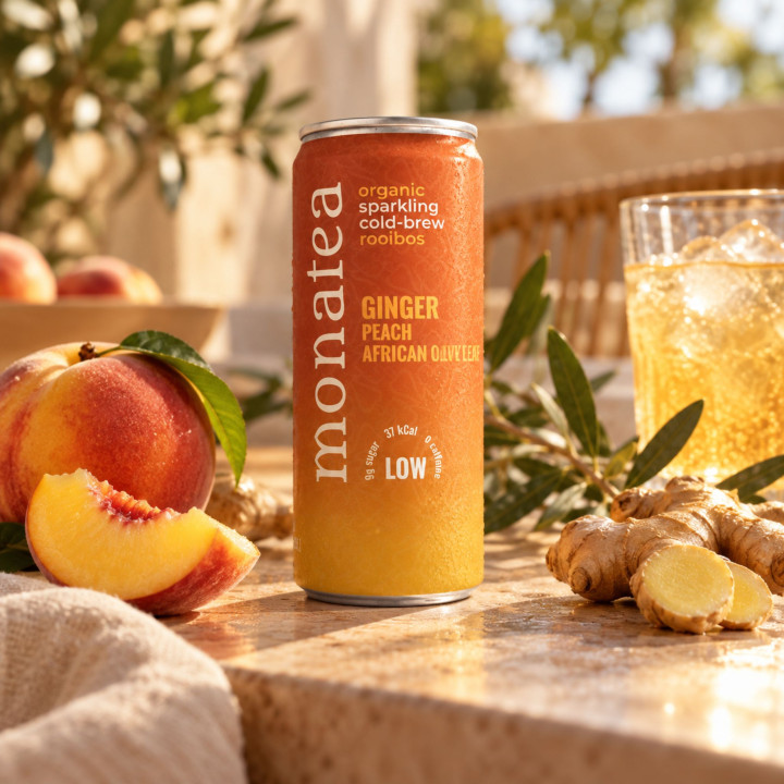 Monatea - Sparkling Rooibos Tea, Ginger, Peach & African