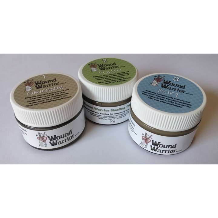 Wound Warrior Family Kit - Three beeswax ointment variants