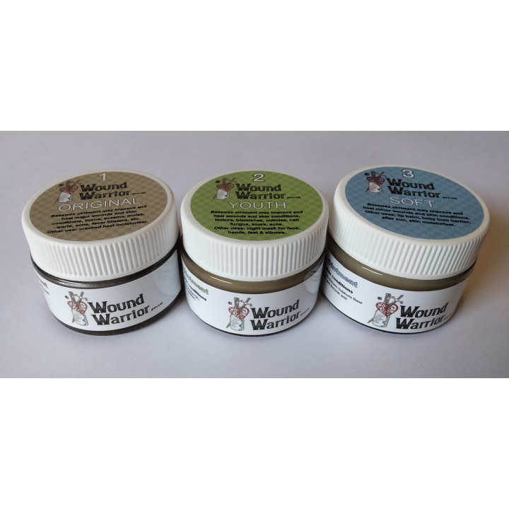 Wound Warrior Family Kit - Three beeswax ointment variants