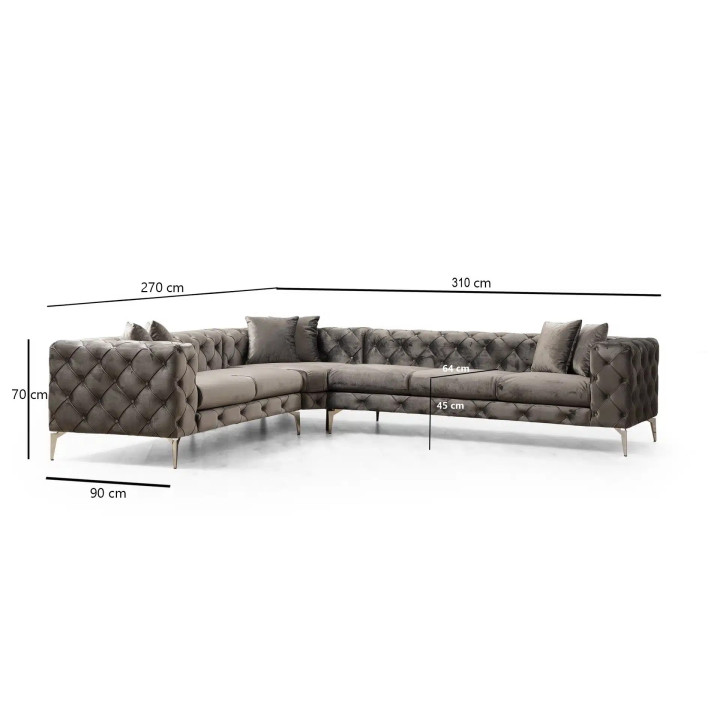 Ntane - Momo Corner Sofa, Anthracite