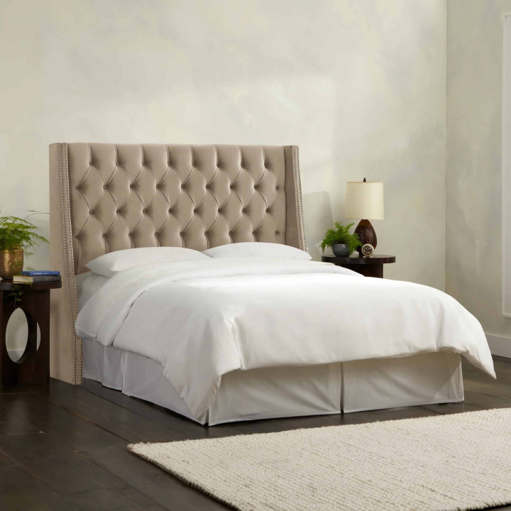 Ntane - Houston Button Tufted Wingback Headboard