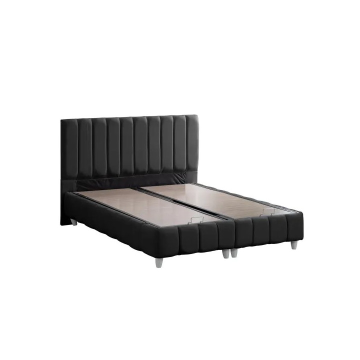 Ntane - Narva Base and Headboard Set, Dark Grey