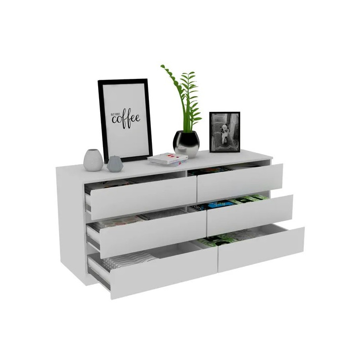 Ntane - 6 Drawer Double Dresser, White