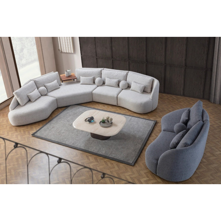 Ntane - 6 Seater Milano Curve Bouclé Sofa
