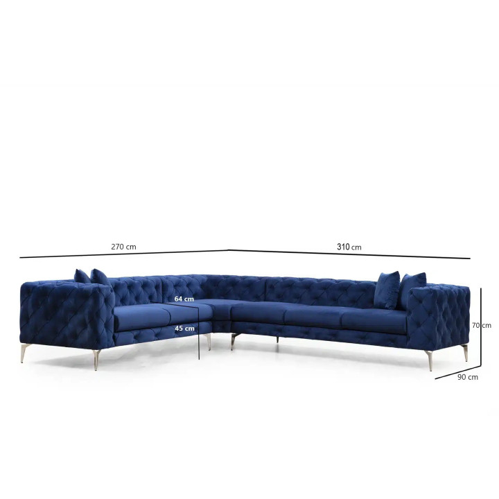 Ntane - Momo Corner Sofa, Blue
