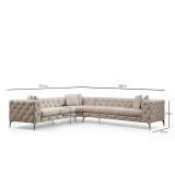 Ntane - Momo Corner Sofa, Cream