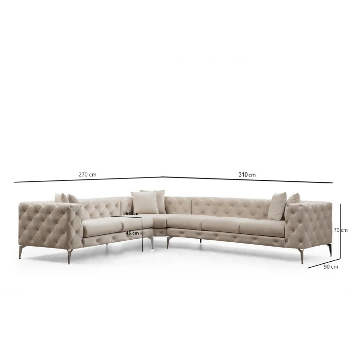 Ntane - Momo Corner Sofa, Cream