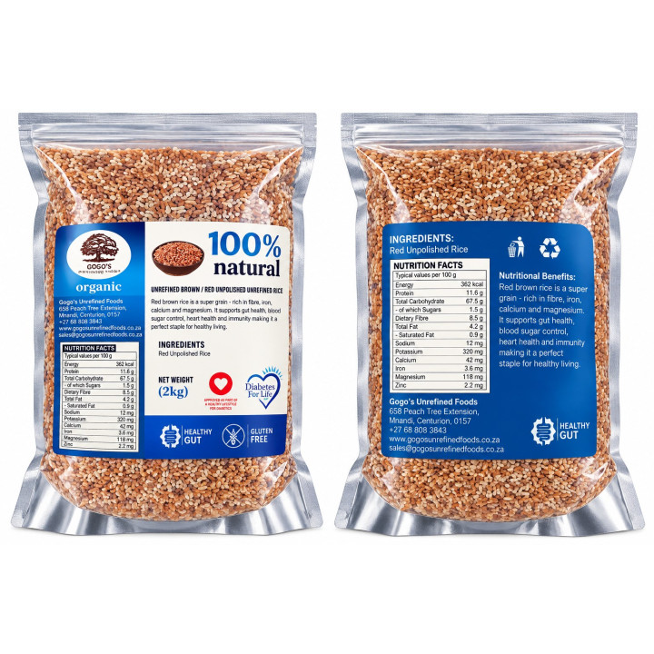 Gogo’s Unrefined Red Brown Rice – 2kg