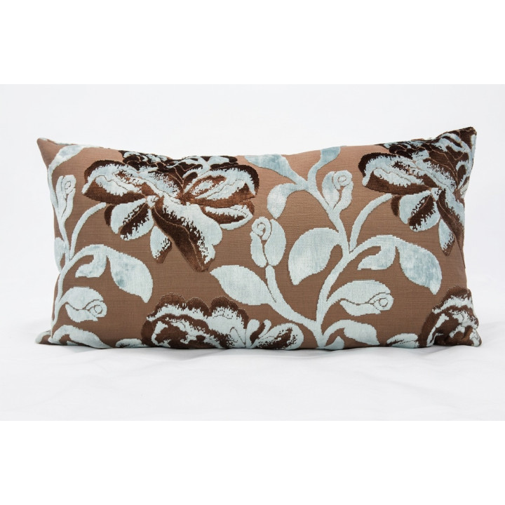 MM Terquoise & Brown Flower Cushion