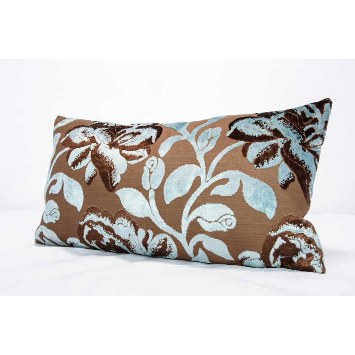 MM Terquoise & Brown Flower Cushion