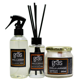 Vanilla Lavender Combo (Reed Diffuser, Room Spray & Candle)