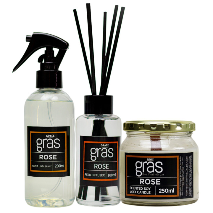 Rose Combo (Reed Diffuser, Room Spray & Candle)