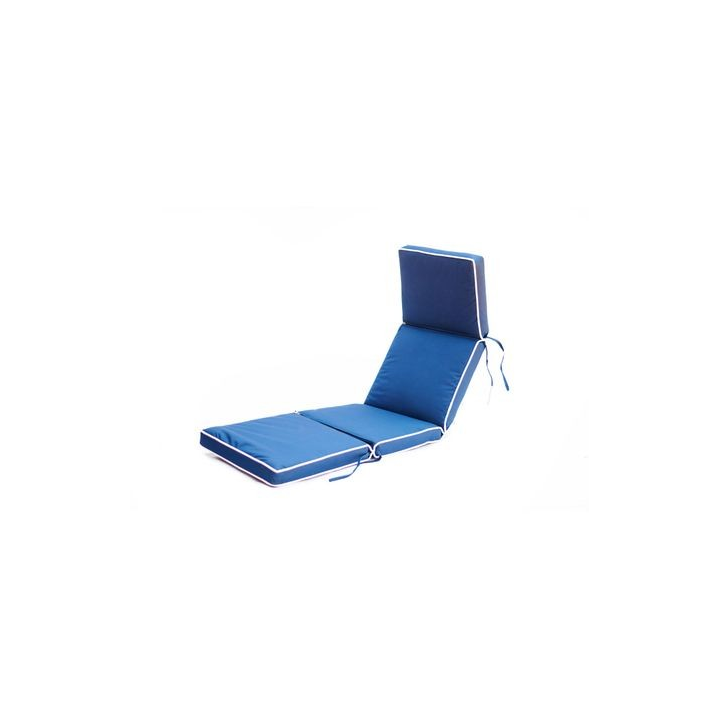 Blue (Navy) Canvas Patio Flexible Bench/Lounger Cushion