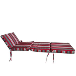 Seated By Jenkie Red & Grey Striped Waterproof Lounger Cushion