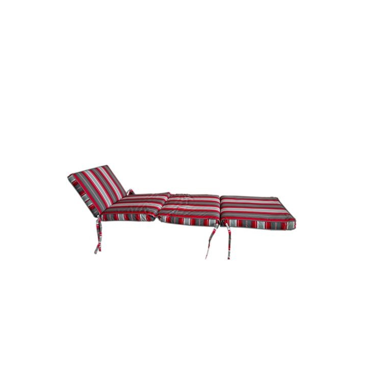 Seated By Jenkie Red & Grey Striped Waterproof Lounger Cushion