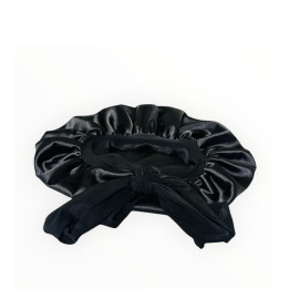 Dubis Adjustable Double Layer Satin Bonnet Colour Black