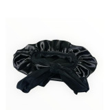 Dubis Adjustable Double Layer Satin Bonnet Colour Black