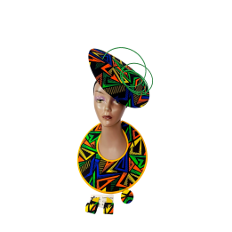 Ankara Fascinator Hat and Neckpiece
