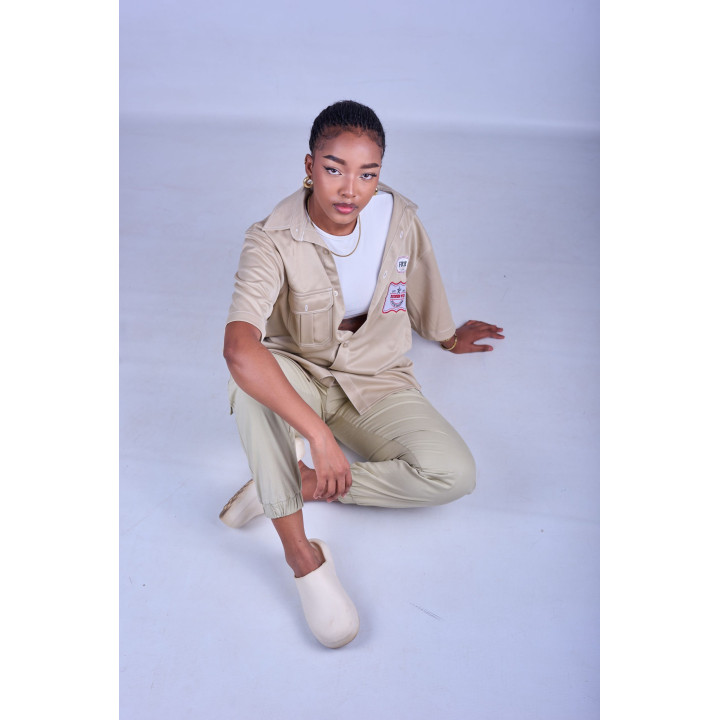Love is War Khaki Short Sleeve Shirt