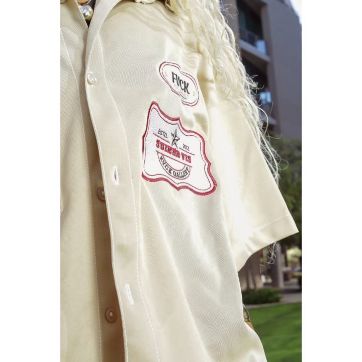 Love is War Khaki Short Sleeve Shirt