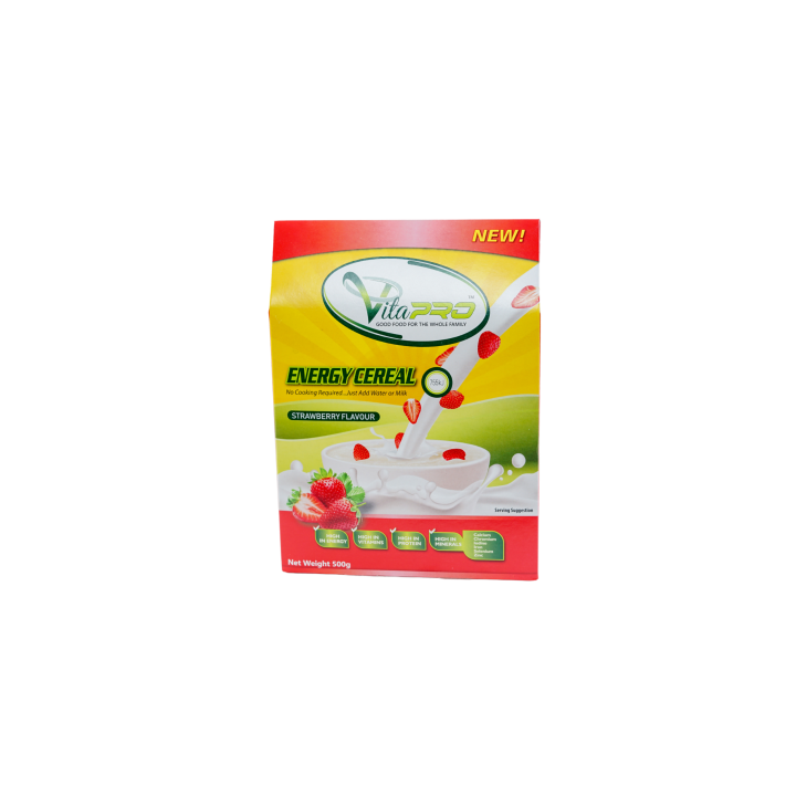 Vitapro Energy Cereal Strawberry Flavour - (3 X 500g) Starter Pack
