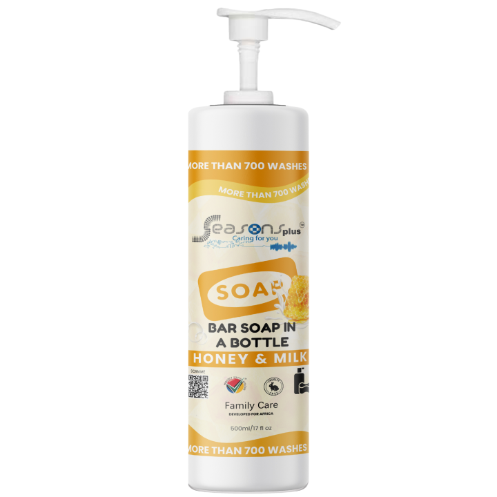 Seasons Plus Bar Soap in A Bottle Honey and Milk 500ml